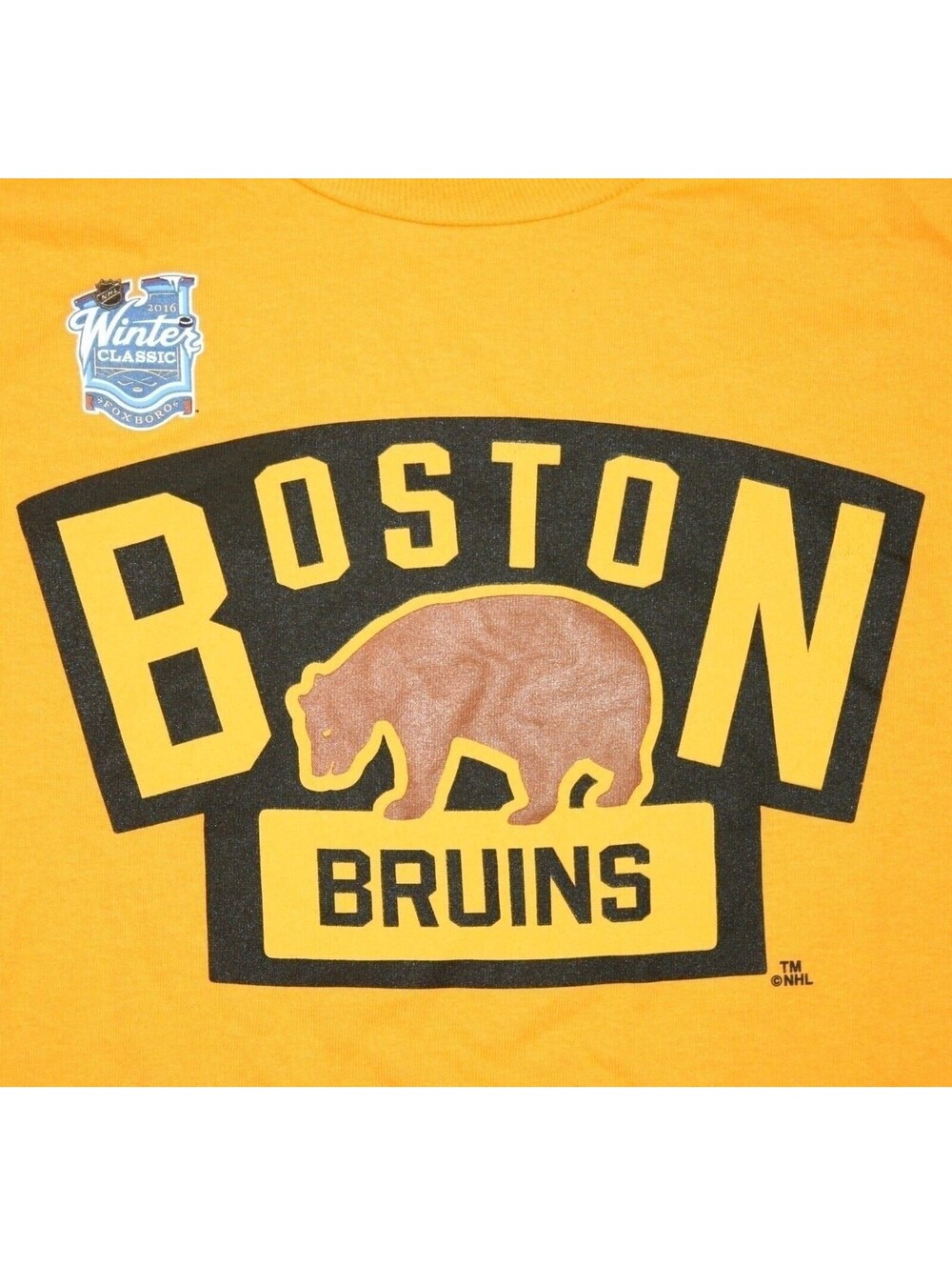 NHL Hockey Boston Bruins 2016 Winter Classic Gold T Shirt Sz Youth Medium 10/12